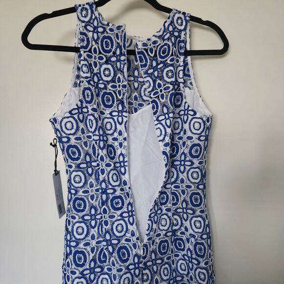 BB Dakota Women's Charise Blues Embroidered Lace Overlay Dress Size 2 - Picture 7 of 10